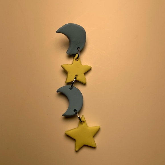 Clay Polymer “Stardust” Dangle Earrings - Picture 4 of 5